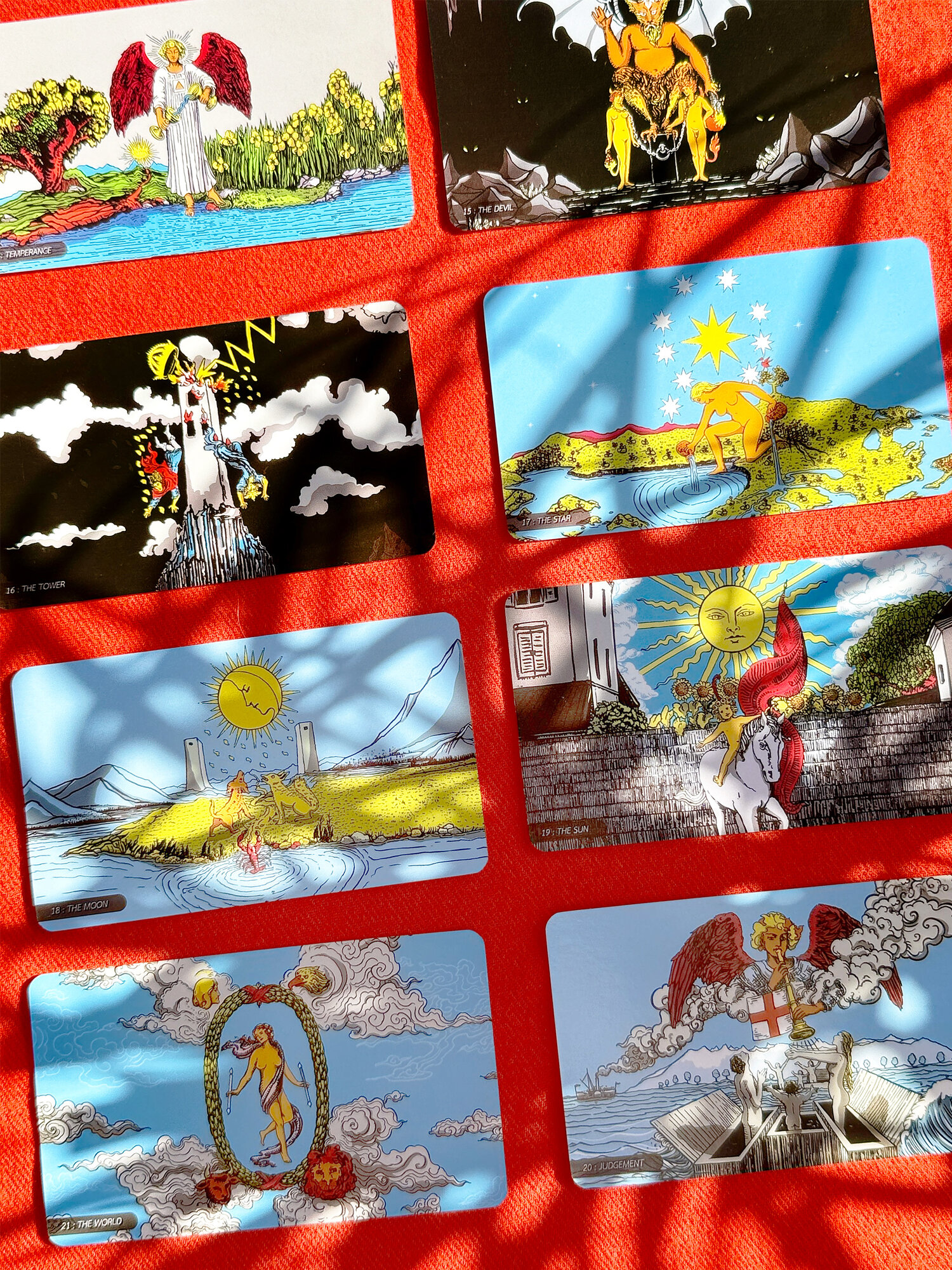 Карты Панорамное Таро Уэйта RWS горизонтальные 7х12 см с золотом Deckstiny — фото 1