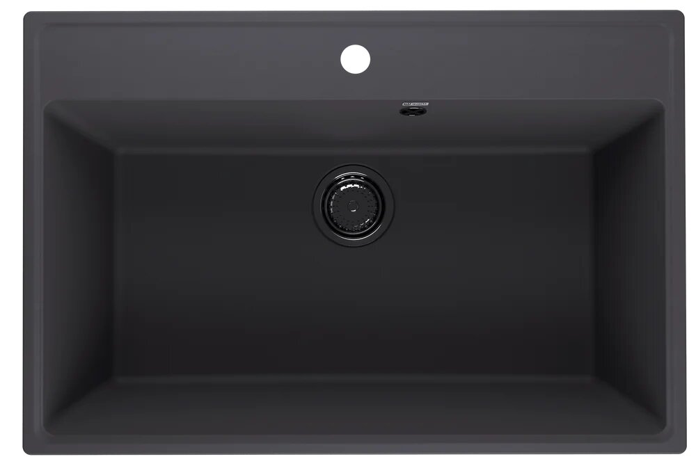 Мойка кухонная Ulgran Quartz Forte 760-08 прямоугольная 76x51 кварцевая матовая черная российская