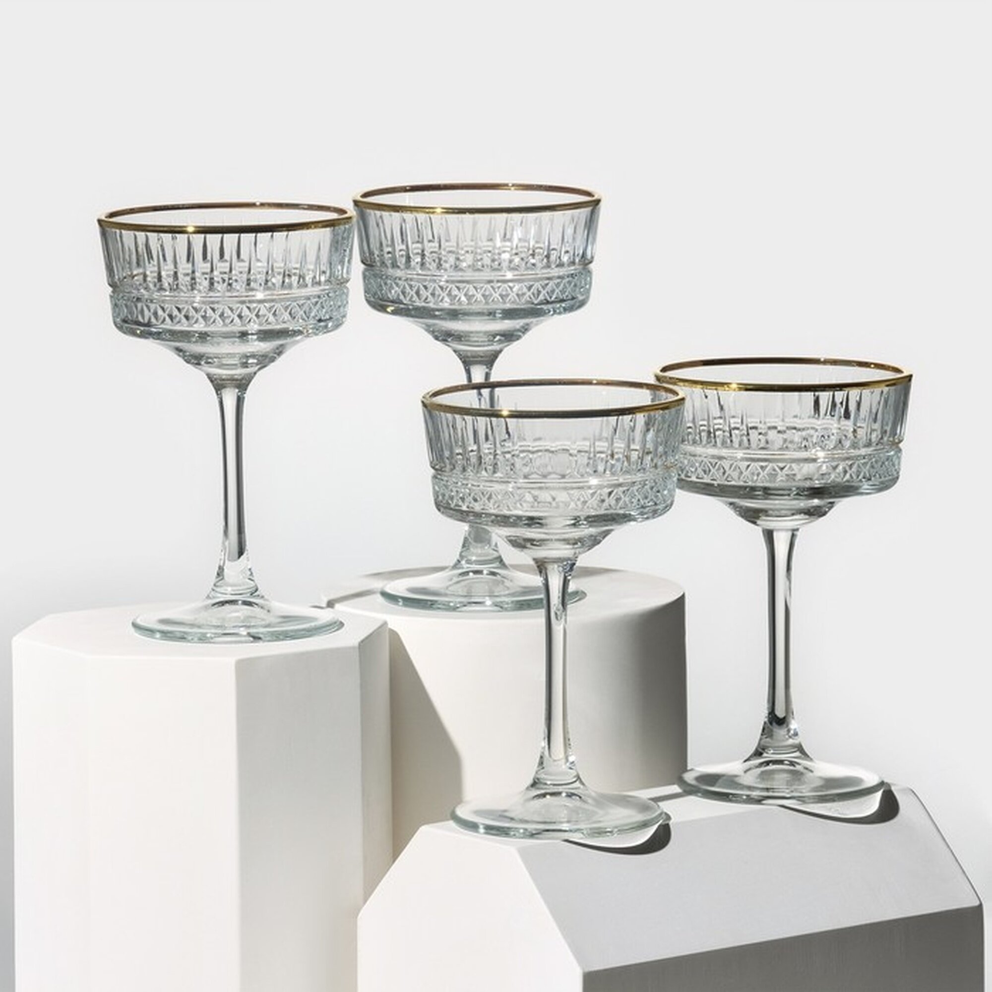 Набор бокалов для коктейлей и шампанского, креманка Pasabahce "Elysia", 260 мл, 4 шт.