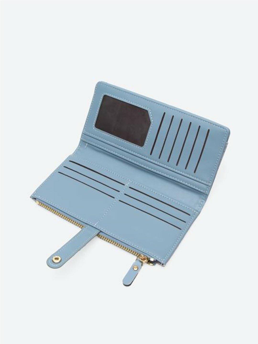 Кошелек , фактура под рептилию, глянцевая, blue — фото 1