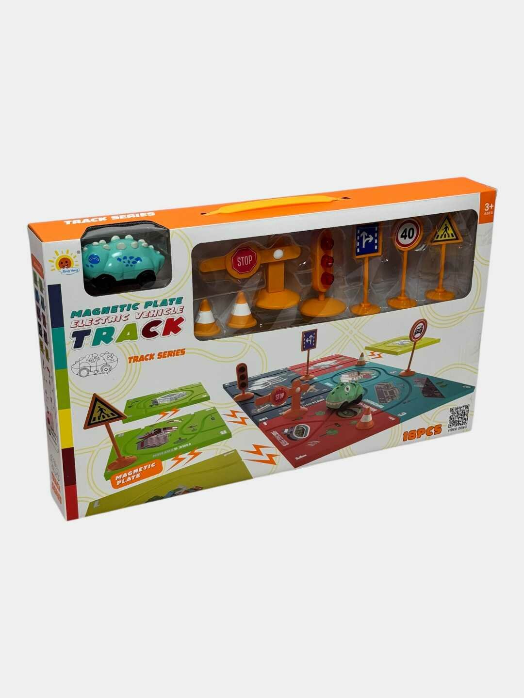 Магнитная детская дорожка с динозавром 3D модель развивающая игра-трек 18 эл. Код. 26330