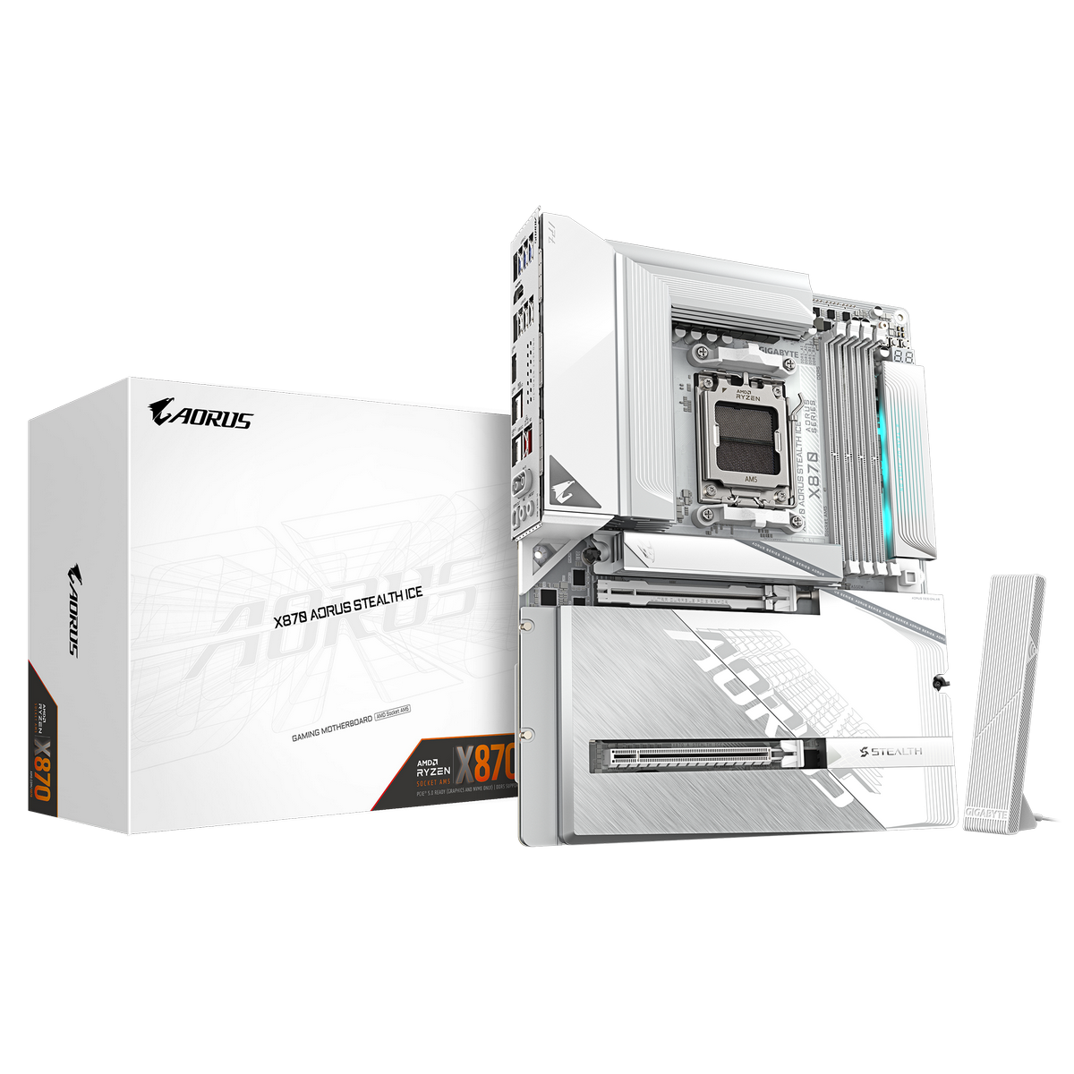 Материнская плата Gigabyte X870 AORUS STEALTH ICE, AM5, AMD X870, ATX, RTL (X870 AORUS STEALTH ICE)