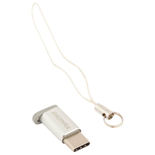 Переходник/адаптер Remax Feliz microUSB - USB Type-C (RA-USB1), 0.01 м, 1 шт., серебристый remax ra otg usb 2 0 micro usb gold