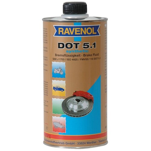 Тормозная жидкость RAVENOL DOT-5.1, 1 л
