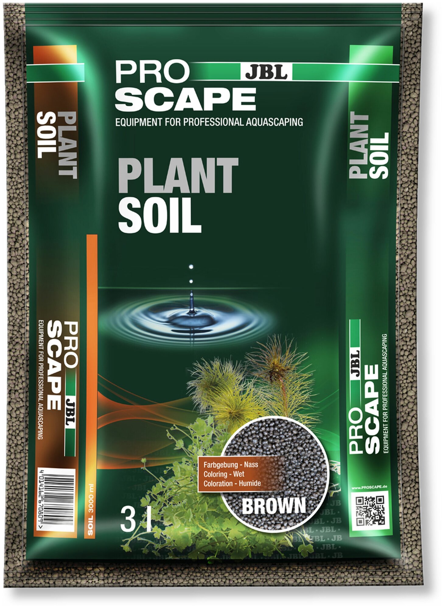 JBL ProScape PlantSoil BROWN - Питательный грунт для растительных аквариумов, коричневый, 3 л - фотография № 1