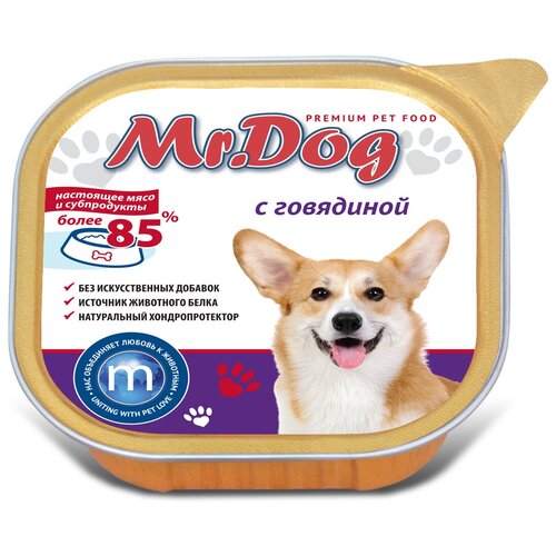 Влажный корм для собак Mr. Dog говядина 1 уп. х 1 шт. х 300 г