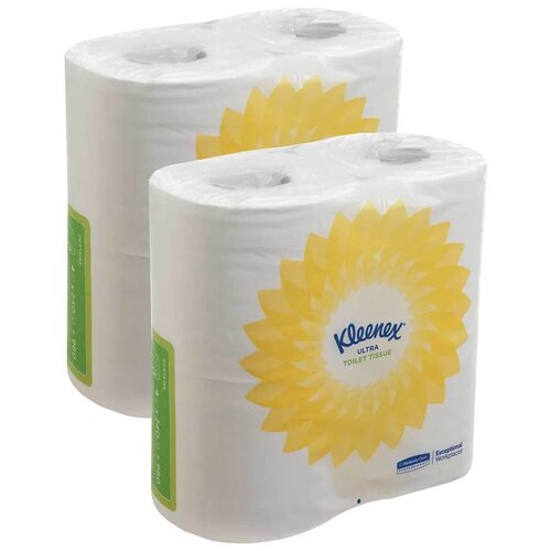 Туалетная бумага Kleenex Ultra 8475 белая двухслойная, 2 уп. 4 рул. туалетная бумага viva белая двухслойная 4 уп 4 рул