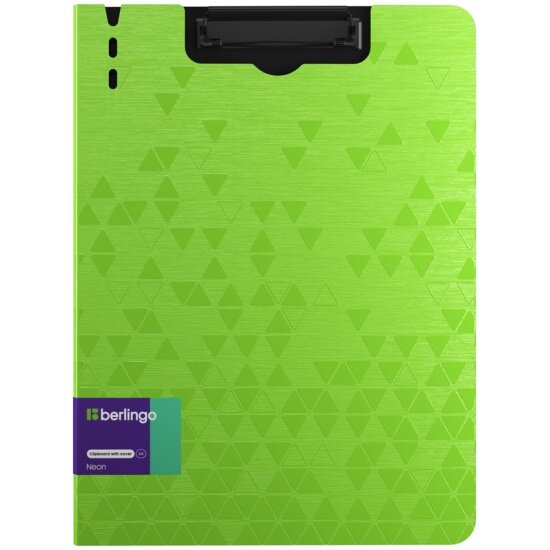 Папка-планшет Berlingo с зажимом "Neon" А4, пластик (полифом), 1800мкм, зеленый неон
