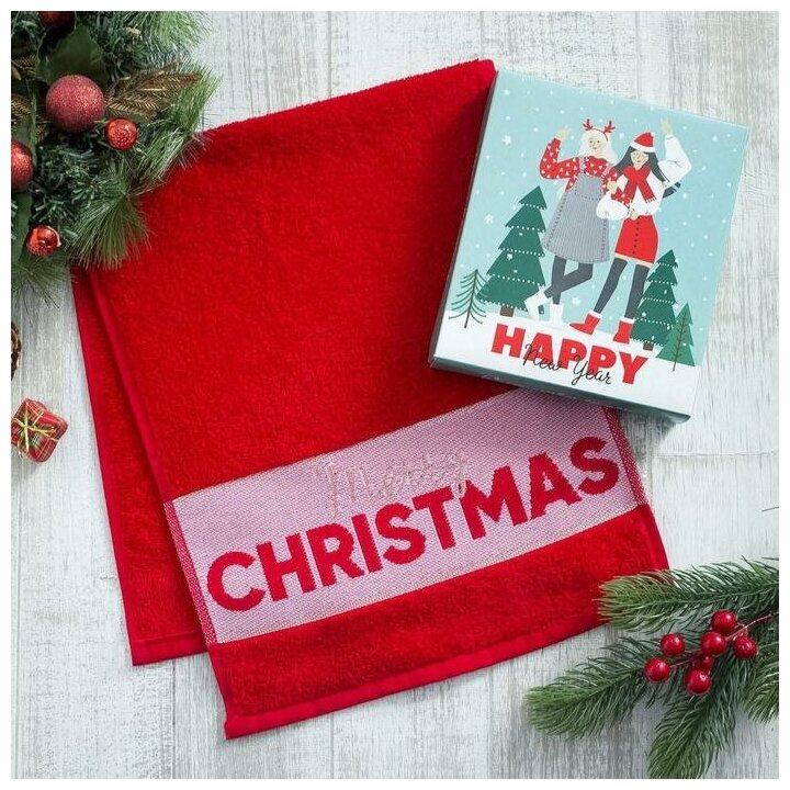 Полотенце Этель Happy New Year плотность ткани 370 г/м²