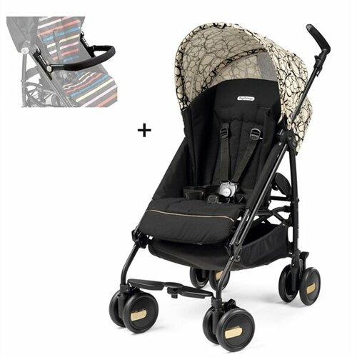 Прогулочная коляска Peg-Perego Pliko Mini + бампер, Graphic Gold прогулочная коляска peg perego pliko mini classico jaguars цвет шасси черный