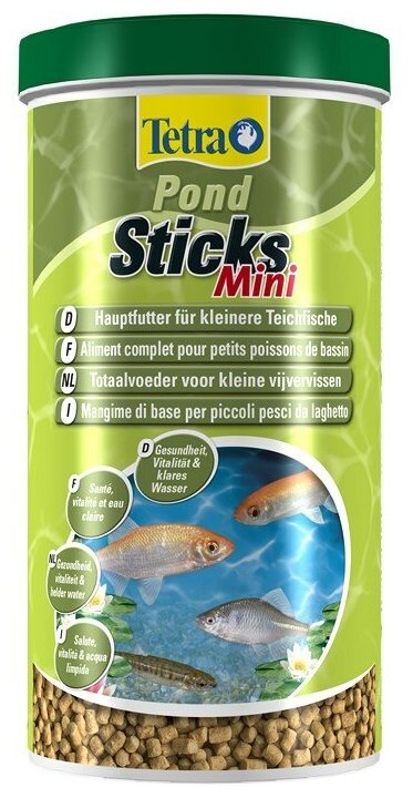 Tetra Pond Sticks Mini корм для мелких прудовых рыб мини-палочки 1 л - фотография № 1