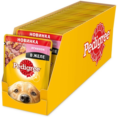 Pedigree / Паучи Педигри для взрослых собак всех пород с Ягненком в желе (цена за упаковку) 85г х 28шт