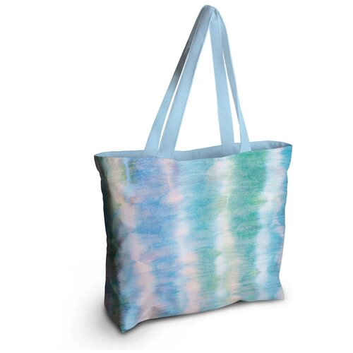 фото Текстильная женская сумка joyarty "красочные полосы" на молнии для пляжа и фитнеса