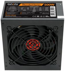 Блок питания Ginzzu SB500 ATX, 12cm fan, 20+4pin +4Pin, 3*SATA, 3*IDE Черный