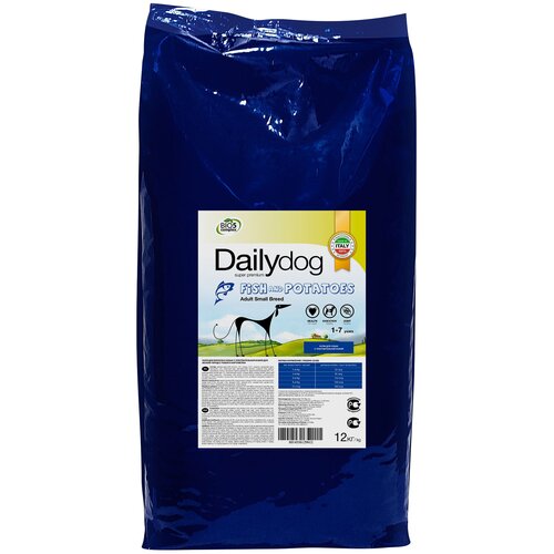 Сухой корм для собак DailyDog рыба, с картофелем 1 уп. х 1 шт. х 1.5 кг (для мелких и карликовых пород)