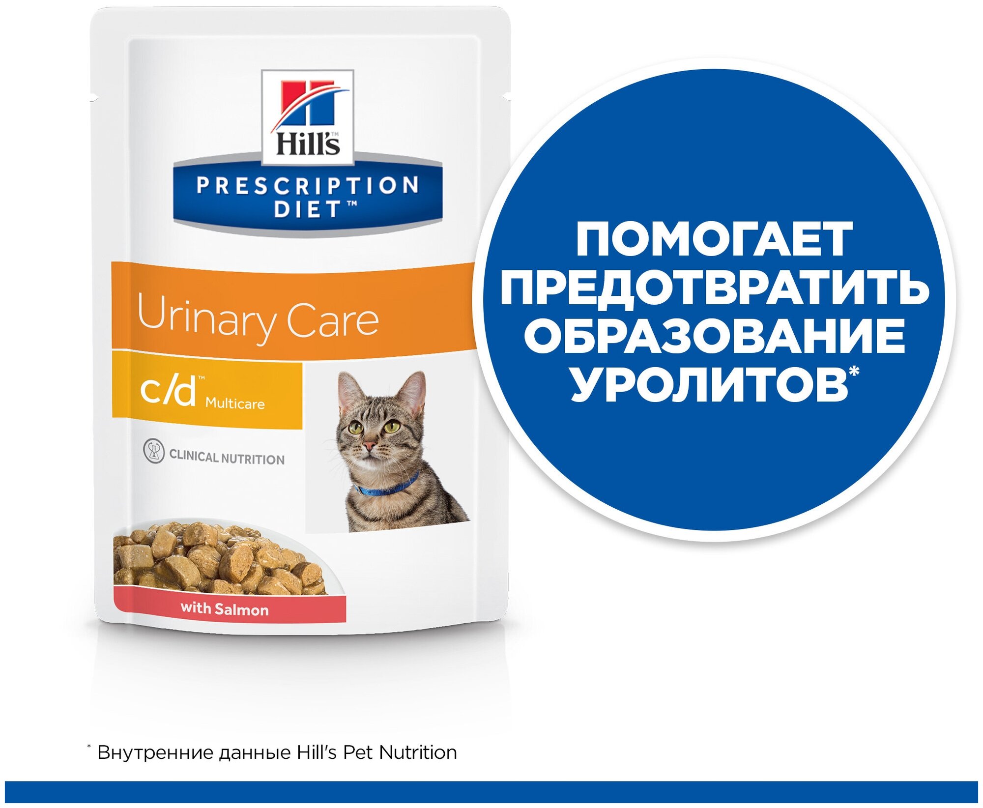 Пауч Hill's Prescription Diet c/d Urinary Care для кошек при профилактике мочекаменной болезни (МКБ), с лососем 0,085 кг - фотография № 12