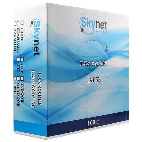 Кабель Skynet CSP-FTP-4-CU/100, 100 м, 1 шт., белый сетевой кабель skynet premium ftp indoor 4x2x0 51 cat 5e 305m grey csp ftp 4 cu