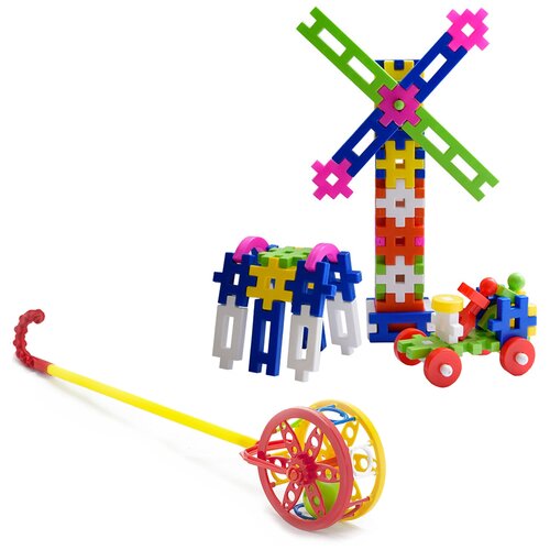 фото Конструктор karolina toys малыш-2 + каталка колесо 40-0032