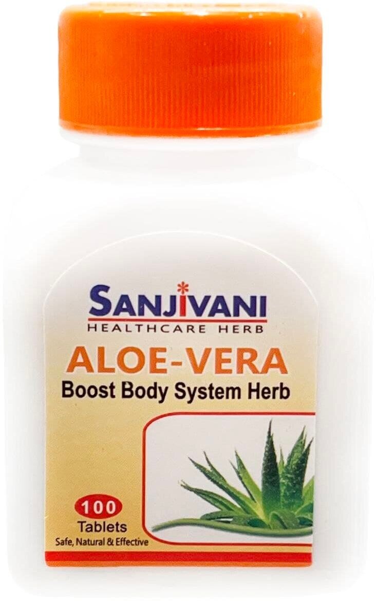 Алоэ Вера на основе лечебного сорта Алоэ Aloe Vera Sanjivani 100 таб * 500 мг.