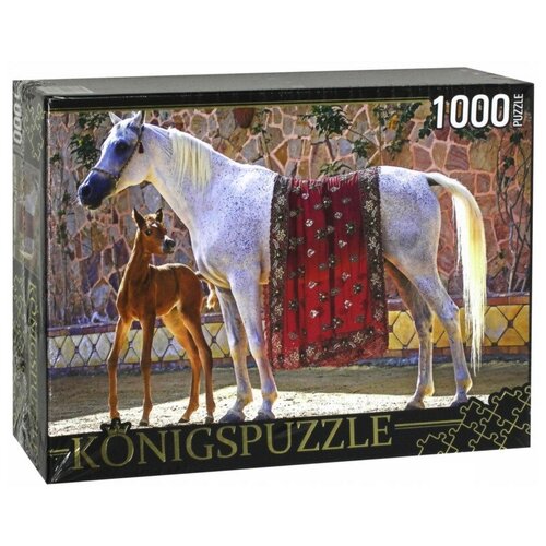Пазл Konigspuzzle Лошадь с жеребенком (КБК1000-6470), 1000 дет., разноцветный пазл konigspuzzle лошади у моря на закате фk1000 6635 1000 дет разноцветный
