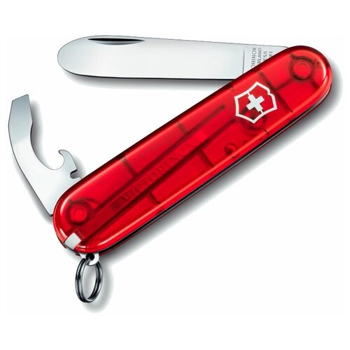 Набор для детей VICTORINOX: перочинный нож My First Victorinox 84 мм, 8 функций, шнурок на шею, цепочка, полупрозрачный розовый 0.2363.T5