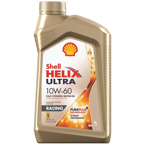 фото Синтетическое моторное масло shell helix ultra racing 10w-60, 1 л