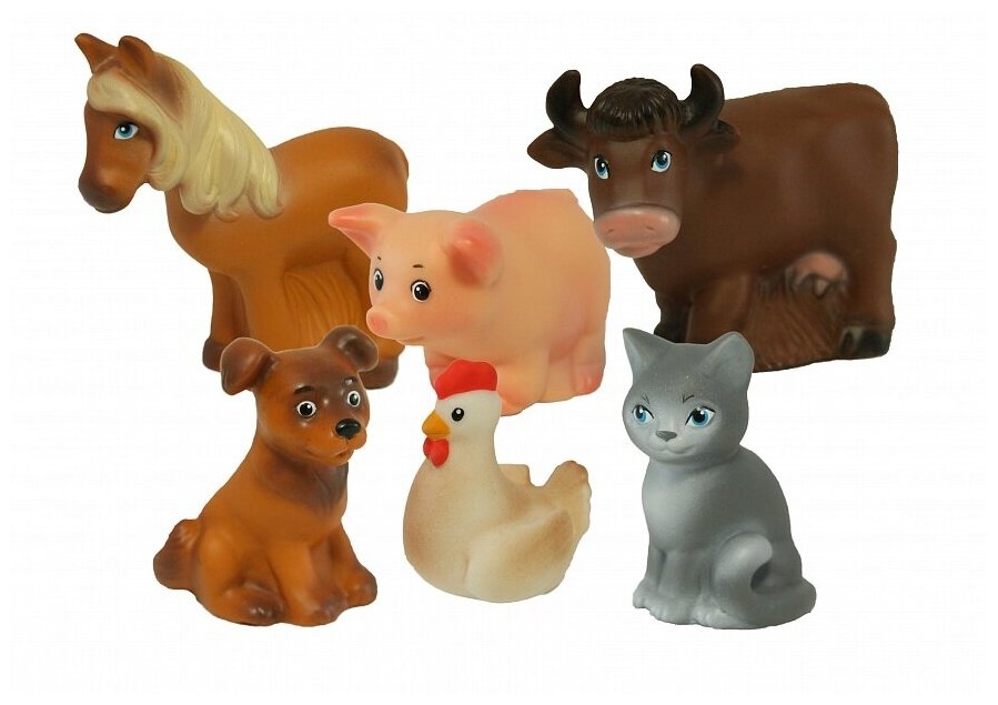 Набор игрушек из ПВХ для купания "Домашние животные"