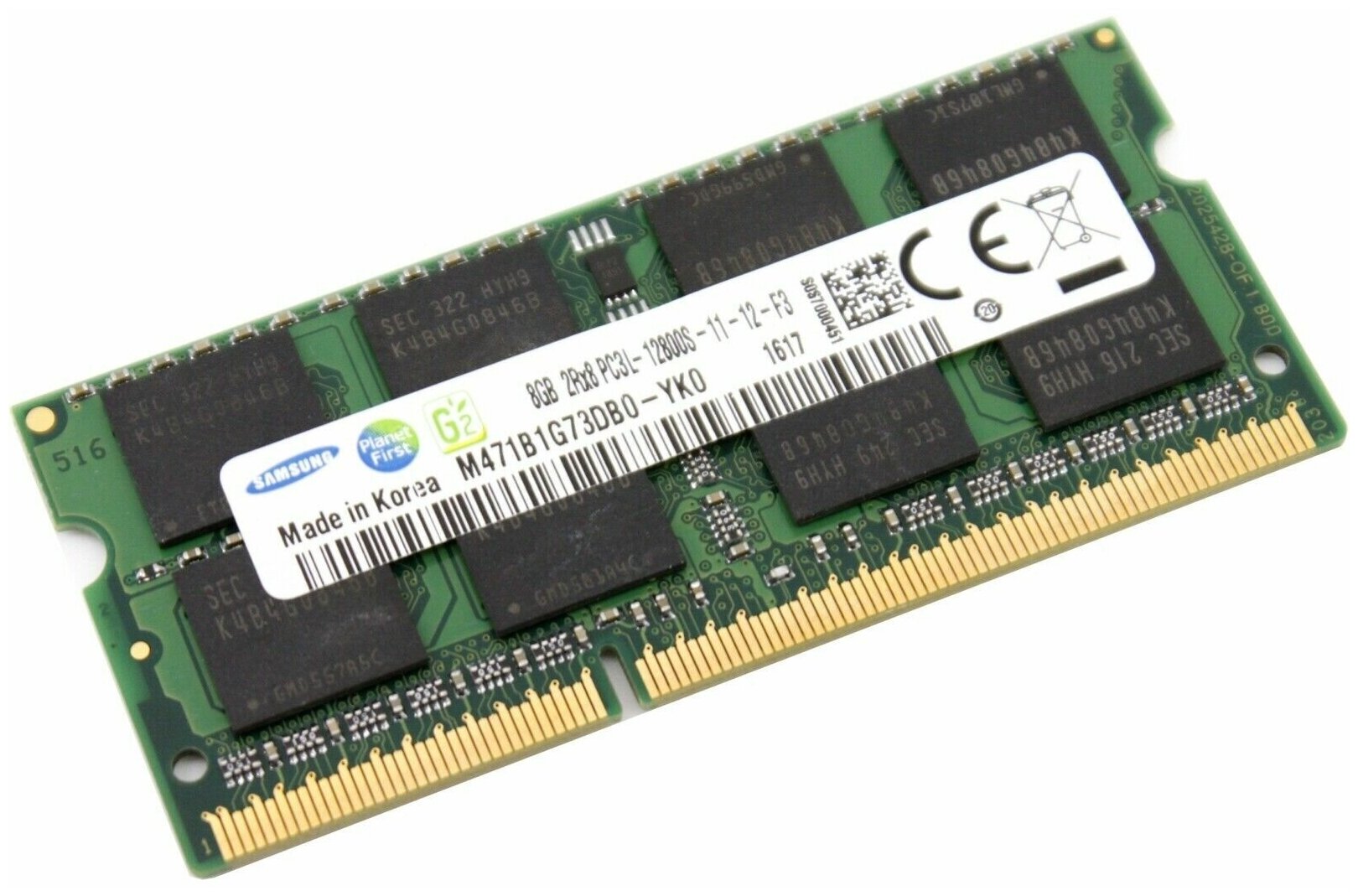 Оперативная память Samsung Basic 8 ГБ DDR3L 1600 МГц SODIMM CL11 M471B1G73DB0-YK0