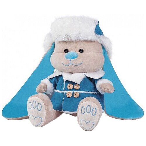 фото Мягкая игрушка jack & lin зайчик жак в дубленке и шапке 25 см