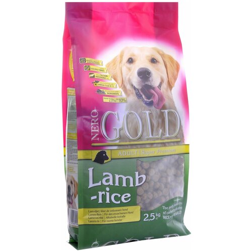 Сухой корм для взрослых собак NERO GOLD Adult Lamb&Rice 23/10 Super Premium с ягненком и рисом 2.5 кг.