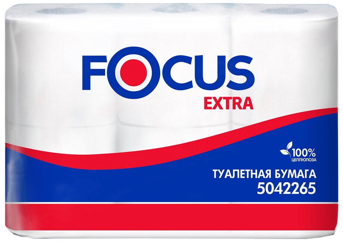 Туалетная бумага Focus Extra белая двухслойная 5042265