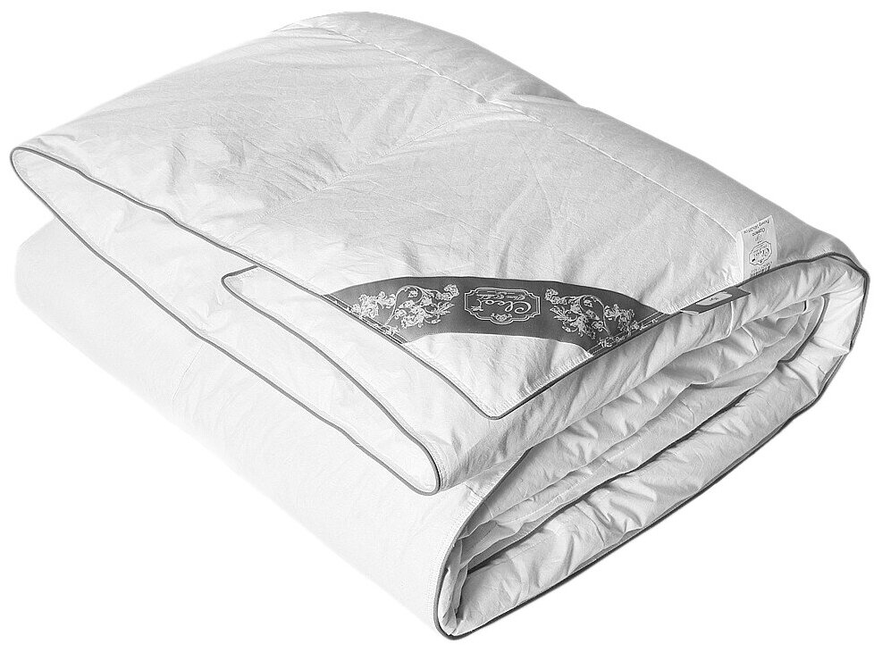 Пуховое одеяло Пух 001-DB, теплое Cleo (белый), Одеяло 172x205 теплое - фотография № 1
