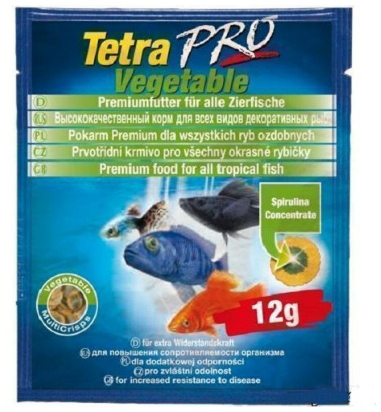 TetraPro Algae (чипсы) для любых видов тропических рыб 12 г.
