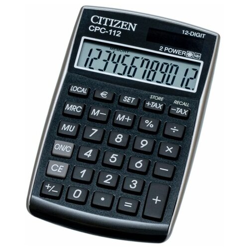 Калькулятор карманный CITIZEN CPC-112 черный