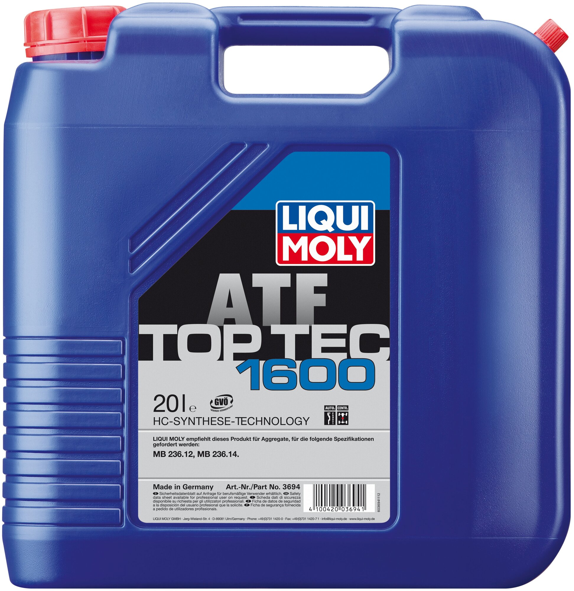 3694 Top Tec ATF 1600 — НС-синтетическое трансмиссионное масло для АКПП 20 л.