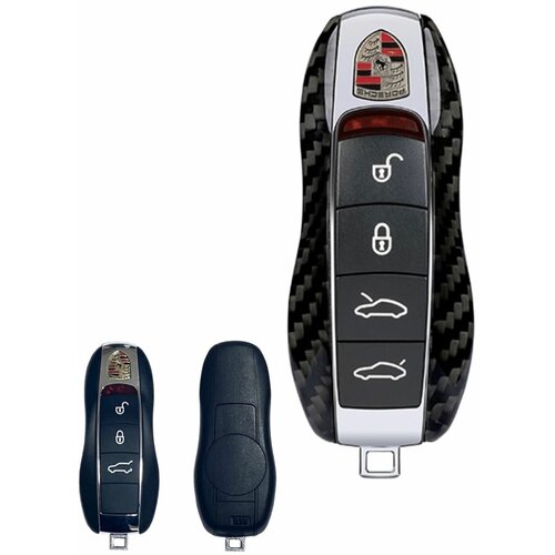 Накладки для ключа Porsche Panamera, Cayenne, Cayman, 911 из карбона / Чехол для ключа Порше старого образца