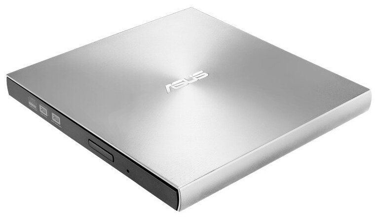 Оптический привод DVD-RW ASUS SDRW-08U9M-U, внешний, USB, серебристый, Ret [sdrw-08u9m-u/sil/g/as] - фото №1