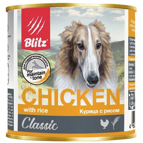 Корм для собак Blitz для всех пород и возрастов с курицей и рисом (0.75 кг) (4 штуки)