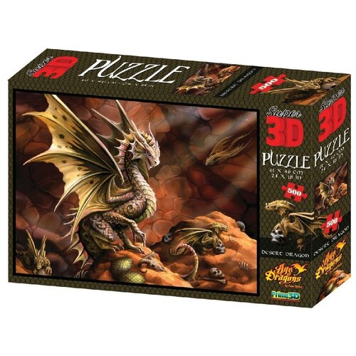 3d пазл djeco 3d дракон 05632 40 дет 3D-пазл Prime 3D Пустынный дракон (10091), 500 дет., 5.4 см, мультиколор