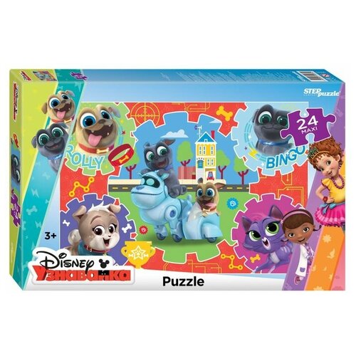 Пазл Step puzzle Maxi Дружные мопсы (90075), 24 дет., 38х24.5х4.5 см, разноцветный