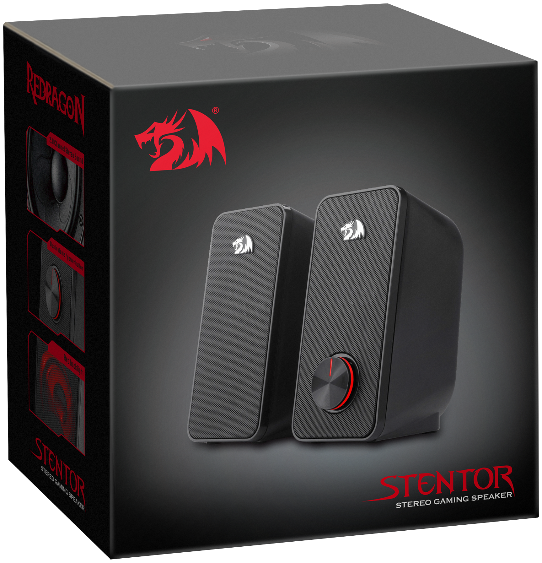 Компьютерные колонки 2.0 система Redragon Stentor черный, 6 Вт, питание от USB