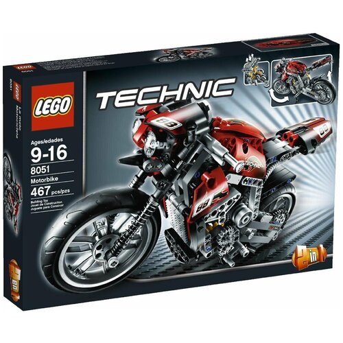 LEGO Technic 8051 Мотоцикл, 467 дет. lego technic 9394 реактивный самолёт 499 дет