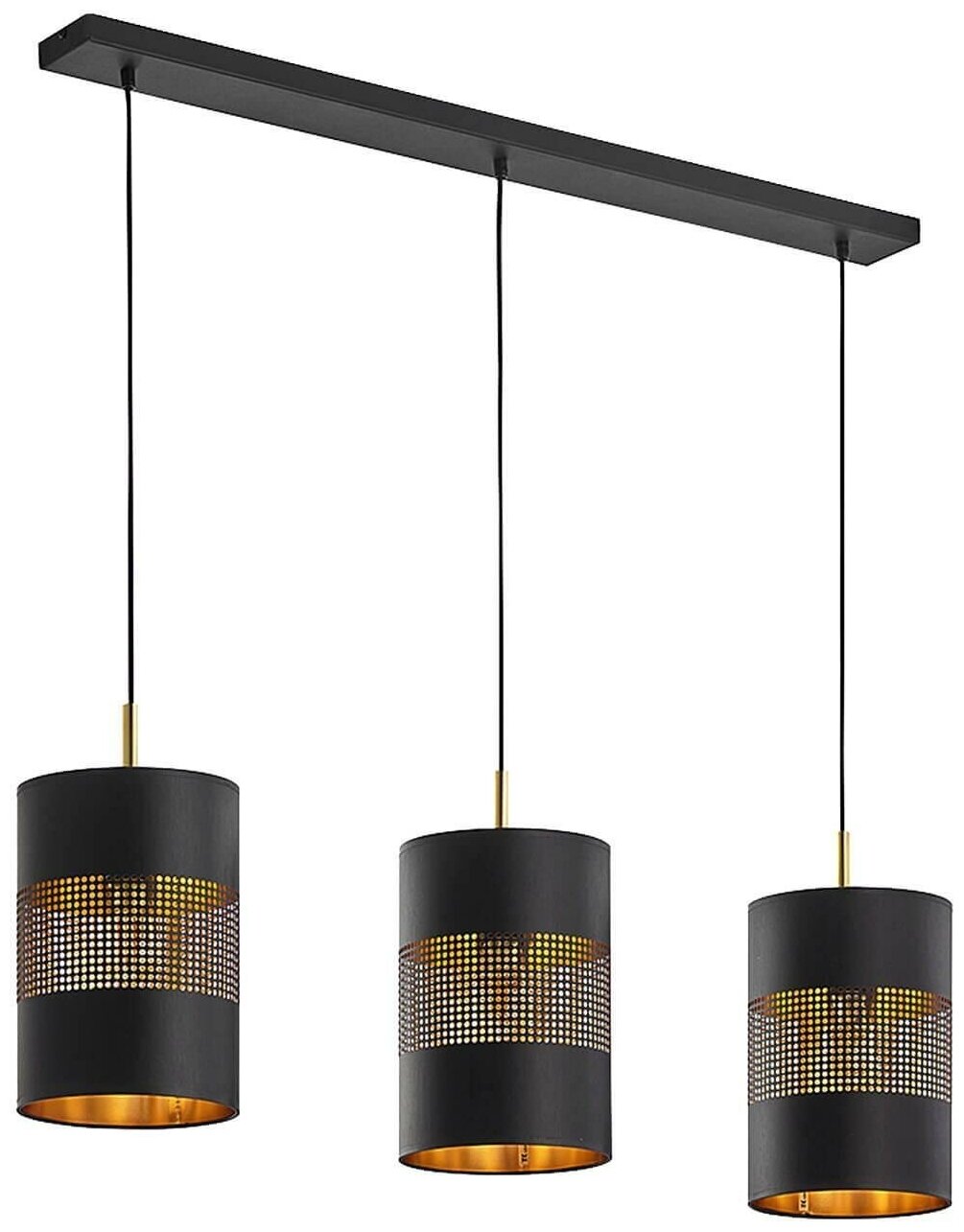 Потолочный светильник TK Lighting 3215 Bogart Black, E27, 180 Вт, кол-во ламп: 3 шт., цвет: черный