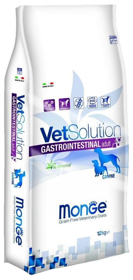 Сухой корм для собак Monge VetSolution Gastrointestinal, при болезнях ЖКТ, беззерновой 12 кг