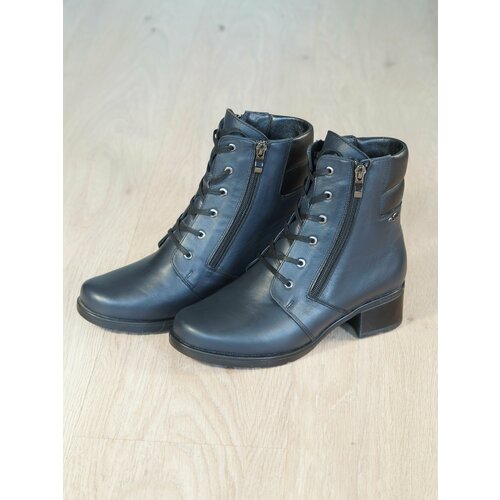 Ботинки , демисезонные,натуральная кожа, полнота 9, водонепроницаемые, размер 41, синий