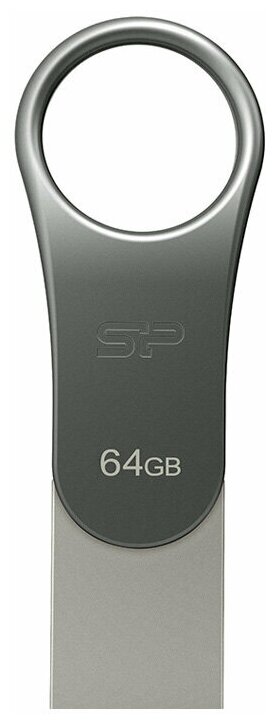 Флеш накопитель 64Gb Silicon Power Mobile C80, USB 3.0/USB Type-C, Металл
