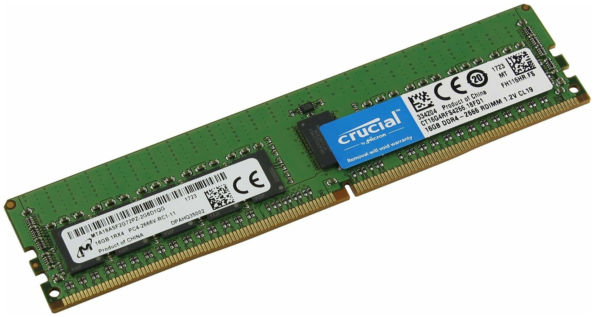 Память DDR4 Crucial 16Gb RDIMM ECC Reg PC4-23400 CL21 2933MHz - фото №1