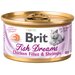Влажный корм для кошек Brit Fish Dreams, с куриным филе, с креветками 2 шт. х 80 г (кусочки в соусе)