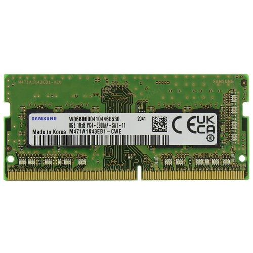 Оперативная память Samsung 8 ГБ DDR4 3200 МГц SODIMM CL22 M471A1K43EB1-CWED0 оперативная память samsung 16 гб ddr4 3200 мгц dimm cl22 m378a2k43eb1 cwed0