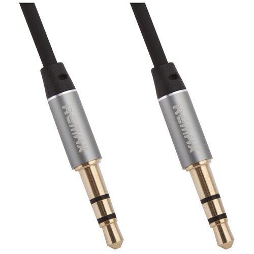 Кабель Remax AUX mini jack 3.5 mm (RL-L200), 2 м, 1 шт., черный аудио кабель remax 3 5 aux audio cable rl l200 2 метра красный